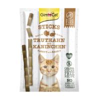 foto ласощі для кішок gimcat sticks з індичкою та кроликом, 4 шт