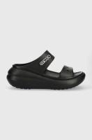 foto шльопанці crocs classic crush sandal жіночі колір чорний на платформі 207670