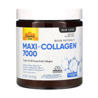 foto дієтична добавка колаген в порошку country life maxi-collagen 7000 мг, 213 г
