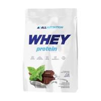 foto дієтична добавка протеїн в порошку allnutrition whey protein шоколад-м'ята, 2.27 кг