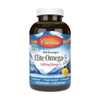 foto дієтична добавка в гелевих капсулах carlson labs elite omega-3 зі смаком лимону, 1600 мг, 240 шт