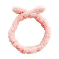 foto пов'язка для фіксації волосся miso плюш, рожева, 1 шт (p006-10)