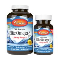 foto дієтична добавка в гелевих капсулах carlson labs elite omega-3 зі смаком лимону, 1600 мг, 90+30 шт