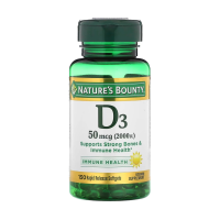 foto дієтична добавка в гелевих капсулах nature's bounty vitamin d3 вітамін d3, 50 мкг (2000 мо), 150 шт