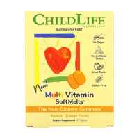 foto дієтична добавка дитяча в жувальних таблетках childlife multi vitamin softmelts мультивітамін, з натуральним апельсиновим смаком, 27 шт