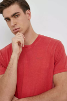 foto бавовняна футболка pepe jeans jacko колір червоний однотонна