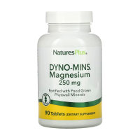 foto дієтична добавка мінерали в кислотостійких таблетках naturesplus dyno-mins magnesium магній, 250 мг, 90 шт
