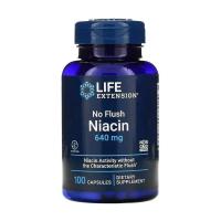 foto дієтична добавка вітаміни в капсулах life extension no flush niacin ніацин, 640 мг, 100 шт