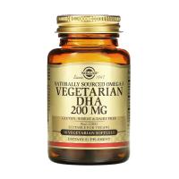 foto дієтична добавка жирні кислоти в капсулах solgar omega-3 vegetarian dha омега-3, 200 мг, 50 шт