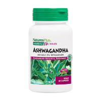 foto дієтична добавка в вегетаріанських капсулах naturesplus herbal actives ashwagandha ашваганда 450 мг, 60 шт