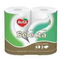 foto туалетний папір ruta selecta білий, 3-шаровий, 150 відривів, 4 рулони