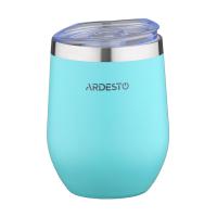 foto термокухоль ardesto compact mug нержавіюча сталь, блакитний, 350 мл (ar2635mms)