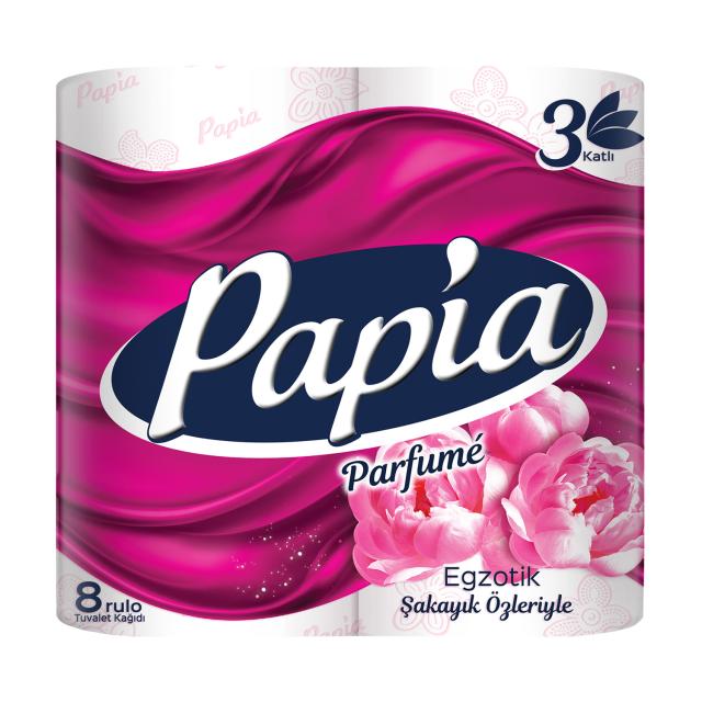 foto туалетний папiр papia parfume exotic 3-х шаровий, 8 рулонів