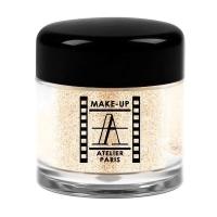 foto розсипчаста перламутрова пудра для повік make-up atelier paris pearl powder pp21 holographic white orange, 4 г