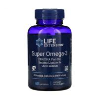 foto супер омега-3 life extension super omega-3 epa/dha fish oil, sesame lignans & olive extract, 60 гелевих капсул
