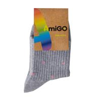 foto дитячі шкарпетки amigo спорт, високі, з рожевим горошком, сірі, розмір 18-20