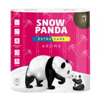 foto туалетний папір сніжна панда extra care aroma білий, 4-шаровий, 142 відриви, 4 рулони