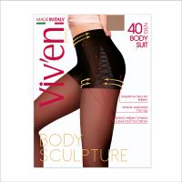 foto колготки жіночі viv'en petty body suit з шортиками та пуш-ап ефектом 40 den, бронза, розмір 5