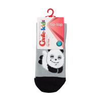 foto шкарпетки дитячі conte kids tip-top 18с-267сп, з пухнастим малюнком панда, 421 сірі, розмір 20