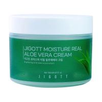 foto зволожувальний крем для обличчя jigott moisture real aloe vera cream з екстрактом алое, 150 мл