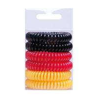 foto набір зажимів для волосся titania anti ziep пластик, 6шт, 5см, чорний, червоний, жовтий, 7917-wm1 box
