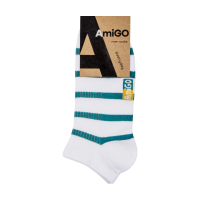foto шкарпетки чоловічі amigo зі смужкою, білі, розмір 25