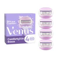foto змінні картриджі для гоління gillette venus comfort glide breeze жіночі, з вбудованими подушками з гелем, 4 шт