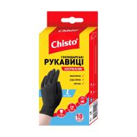 foto рукавички нітрилові chisto чорні, розмір l, 10 шт