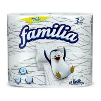 foto туалетний папір familia toilet paper, 3-шаровий, 150 відривів, 4 рулони