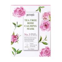 foto заспокійлива тканинна маска для обличчя з екстрактом чайного дерева та троянди petitfee & koelf tea tree rose calming mask, 10 шт