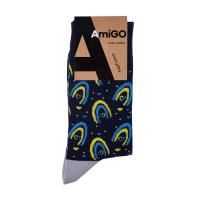 foto шкарпетки чоловічі amigo класичнi жовто-блакитна веселка, розмір 29