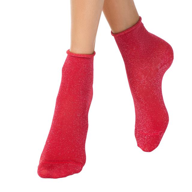 foto шкарпетки жіночі conte elegant classic (люрекс, без резинки) віскозні 17с-16сп червоний р.23