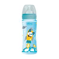 foto дитяча пластикова пляшечка для годування chicco well-being силіконова соска швидкий потік, від 4 міс, 330 мл (28637.20)