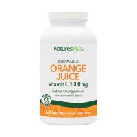 foto харчова добавка вітаміни в жувальних таблетках naturesplus orange juice vitamin c 1000 мг, 60 шт