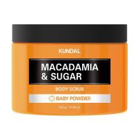 foto скраб для тіла kundal macadamia & sugar body scrub baby powder, 550 г