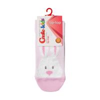 foto шкарпетки дитячі conte kids tip-top 18с-267сп, з пухнастим малюнком зайчик, 420 світло-рожеві, розмір 16