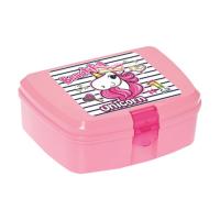 foto дитячий контейнер для зберігання їжі herevin unicorn ланчбокс рожевий, 7*12*17 (161279-003)