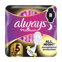 foto гігієнічні прокладки always platinum secure night extra, розмір 5, 8 шт
