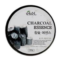 foto гель заспокійливий для обличчя та тіла ekel charcoal essence soothing gel з деревним вугіллям, 300 мл