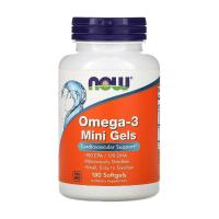 foto дієтична добавка в капсулах now foods omega-3 mini gels омега-3, 180 шт