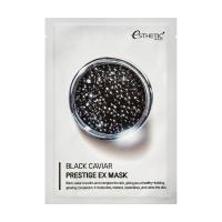 foto антивікова тканинна маска для обличчя esthetic house black caviar prestige ex mask на основі екстракту чорної ікри, 25 мл