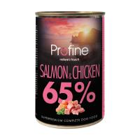 foto вологий корм для собак всіх порід profine 65% salmon & chicken з лососем та куркою, 400 г