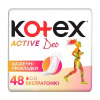 foto щоденні прокладки kotex active deo екстратонкі, 48 шт