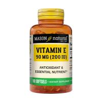 foto дієтична добавка в гелевих капсулах mason natural vitamin e вітамін е 90 мг, 200 mo, 100 шт