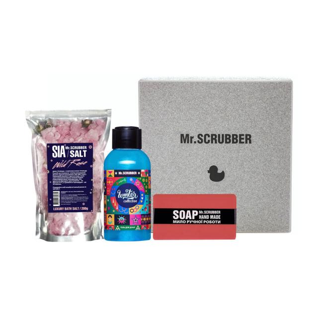 foto подарунковий набір для тіла mr. scrubber mood (мило ручної роботи, 100 г + сіль для ванни, 200 мл + гель для душу, 150 мл)