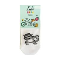 foto шкарпетки дитячі siela rt1313-112 dab кіт, короткі, білі, розмір 31-34