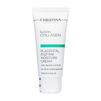 foto зволожувальний крем для обличчя christina elastin collagen placental enzyme moisture cream with vitamins a, e & ha, для жирної шкіри, 60 мл