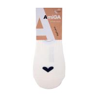 foto шкарпетки-чешки жіночі amigа молочні з серцем, розмір 25