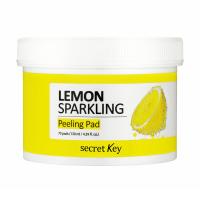foto очищувальні пілінг-диски для обличчя з лимонним соком secret key lemon sparkling peeling pad, 70 шт
