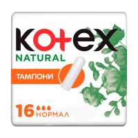 foto тампони kotex natural normal, 16 шт